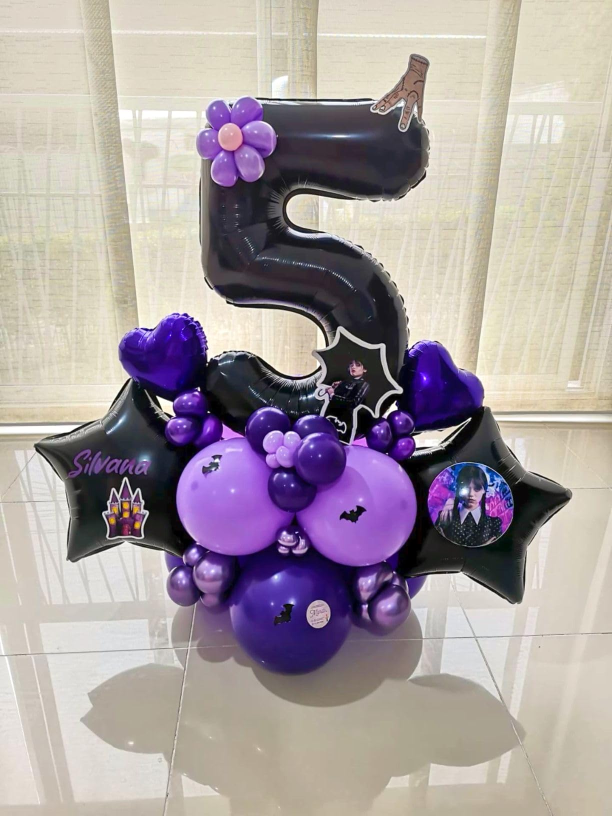 5 Balloon, Black Number Balloon 40 Inch, Black And Black Party Supplies, 5Th Birthday Balloon Decorations, 5 Number Balloons, Nu
