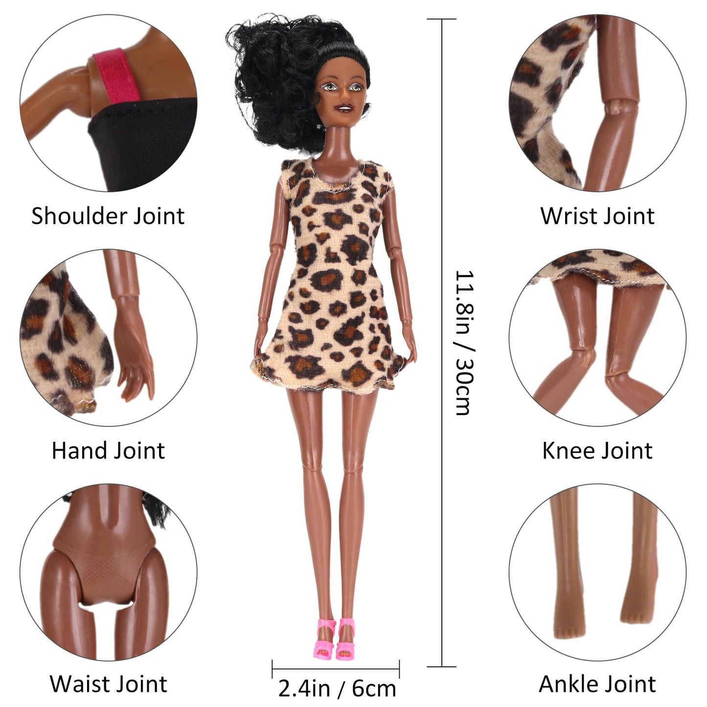 12 Piece African American Black Toy Doll Playset  11.8 enhanced Fashion Diversity Dolls  Variety Pack for Kids  Girls' Party Favors