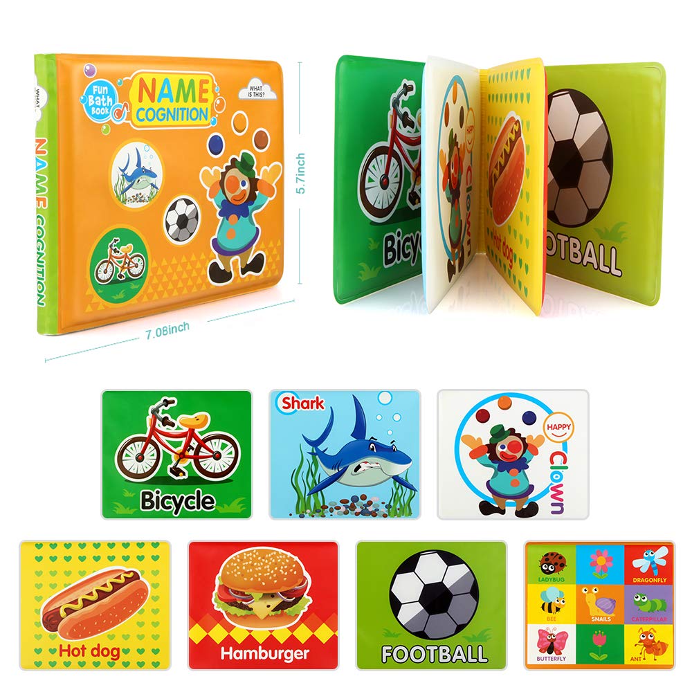 Baby Bath Toys, Nontoxic Bath Books For Babies Bath Time, Bathtub Toys For Toddlers 6 To 12 18 Months, Soft Educational Bath Toys For 1-3 Year Old Girls Boys(Pack Of 3)