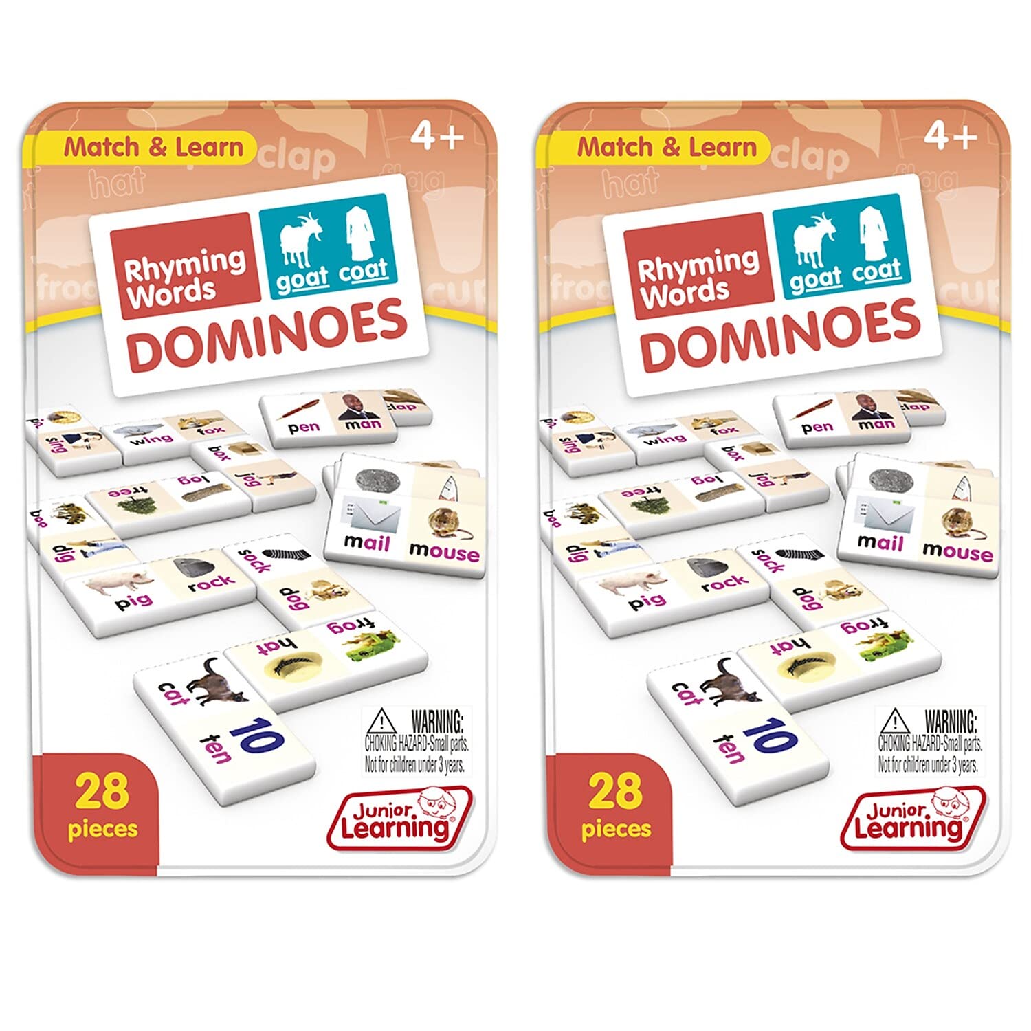 Junior Learning JRL490-2 Rhyming Words Dominoes - 2 Each