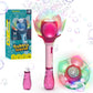 Panacare Bubble Wand Blower For Kids Handheld Lotus Bubble Wand Automatic Bubble Machine With Battery/Light/10000+Bubbles/Bubble Solution Bubble Toy Gift For Girl Boys Party Weddings Outdoor Indoor
