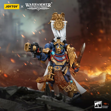 malt-inspiredISE JOYTOY 1/18 Action Figures - Warhammer 40 000 Ultramarines Legion Praetor with Power decorative replica blade and Volkite Serpenta - 5 Classic Character Collectible Age 15 and Above