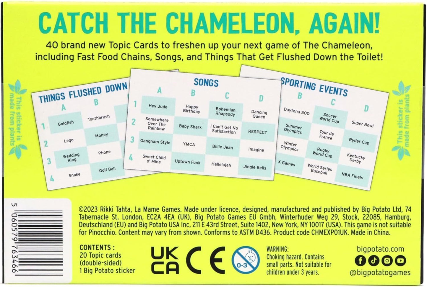 Big Potato The Chameleon Board Game Expansion Pack