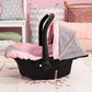Bayer Design 67933Aa Toy, Car Seat Easy Go For Neo Vario Pram With Cover, Doll Accessories, Pink, Grey With Butterfly,Grey/Pink,