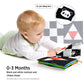 beiens High Contrast Black and White Baby Book - Crinkle Sensory Toy for Infants 0-12 Months - Medium Size, Paper Material