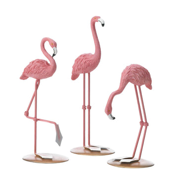 Accent Plus Tabletop Flamingo (Set Of 3) 3.25X2.75X8.25