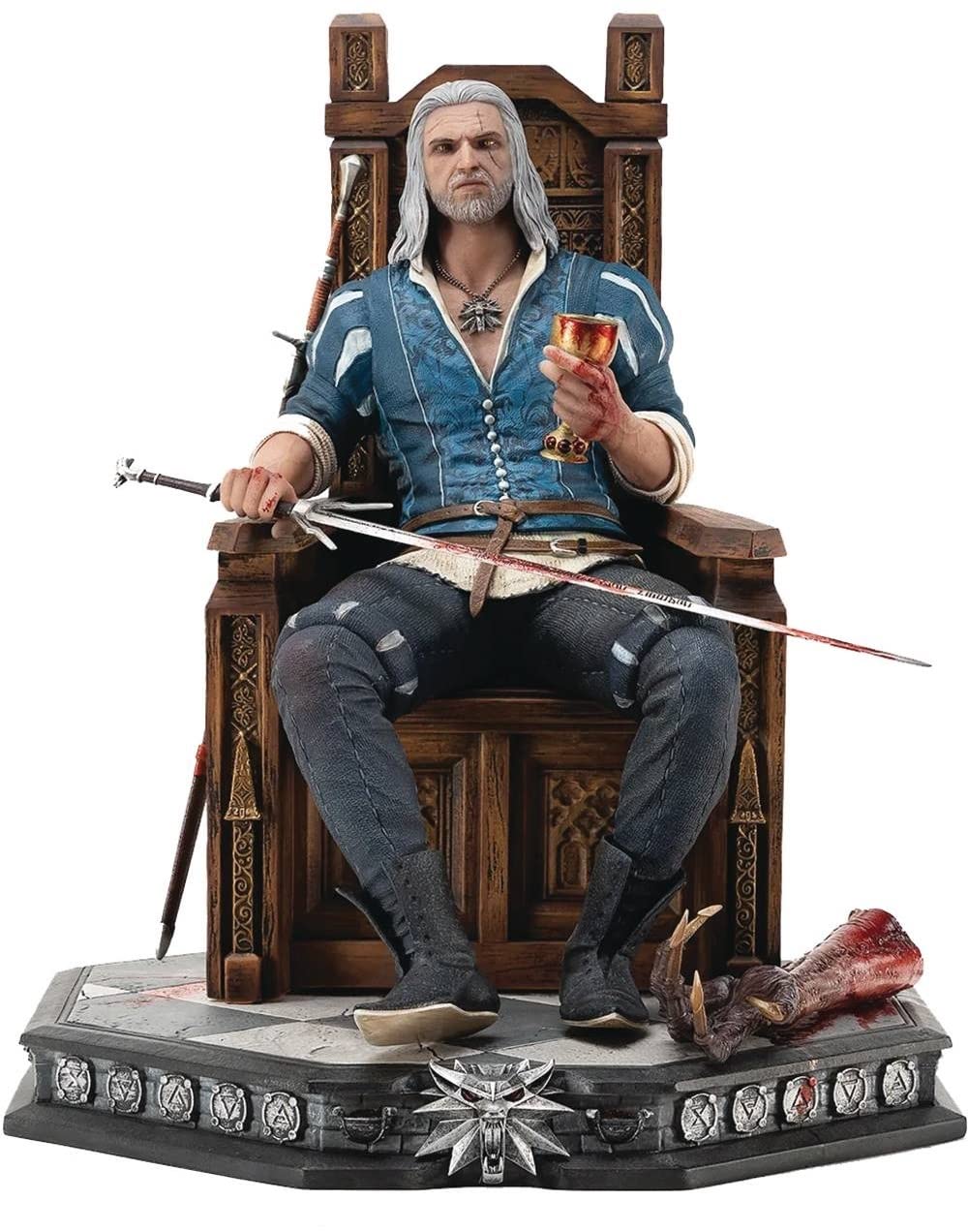 Pure Arts Limited Witcher 3 Wild Hunt Geralt Statue 1/6 Scale Polystone Silver Model 713929404858