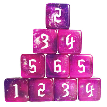 10 Pc D6 Dice 16Mm Acrylic Dice Set For Rpg Mtg Dnd Dice Table Games And Board Games (Pink)