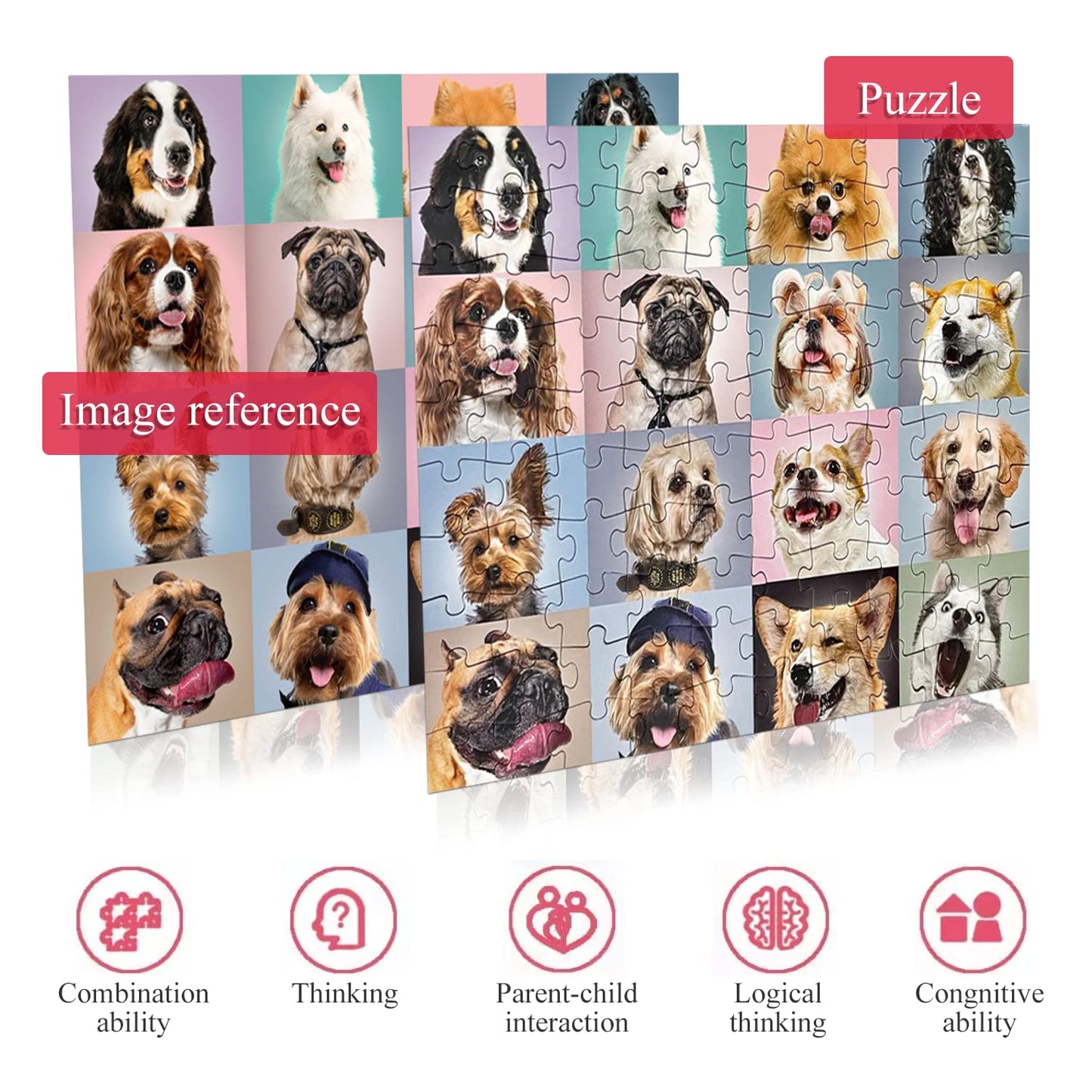 100 Piece Jigsaw Puzzles Funny Dogs Puzzles For Kids Ages 4-8 8-10,Jigsaw Puzzle For Toddlers 3-5 Years Old, Kids Puzzles Ages 6-8, Developmental Toys For Children, Birthday Gifts For Boys Girls