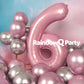 Rainbowq Party 6 Balloon Number 40 Inch For Boy Or Girl Big Pink 0-9 Foil Mylar Large 6 Number Balloon Happy 6Th Birthday Party
