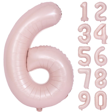 40 In Matte Pink Number Balloons Helium Foil Mylar Balloon Birthday Party Banquet Decoration Digital 6