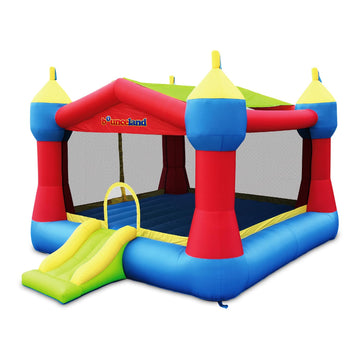 Bounceland Inflatable Party Castle Bounce House Bouncer [No Blower], 16 Ft L X 13 Ft W X 10.3 Ft H, Basketball Hoop, Removable S