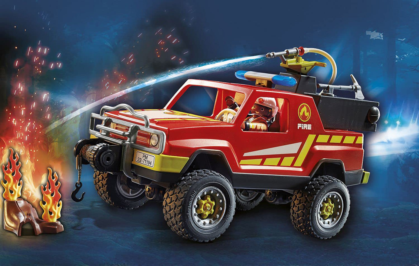 Playmobil Fire Rescue Truck - Multicolor, Plastic, Model 71194, One Size