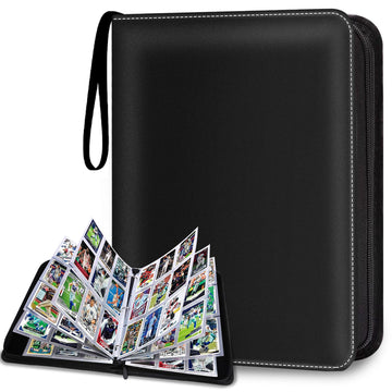 HESPLUS 900 Pockets Trading Card Album Folder  Baseball Card Binder with Sleeves  Collectible Trading Album for Baseball Cards  Trading Cards  Lorcana Cards  MTG  TCG  Game Cards  Sports Cards -Black