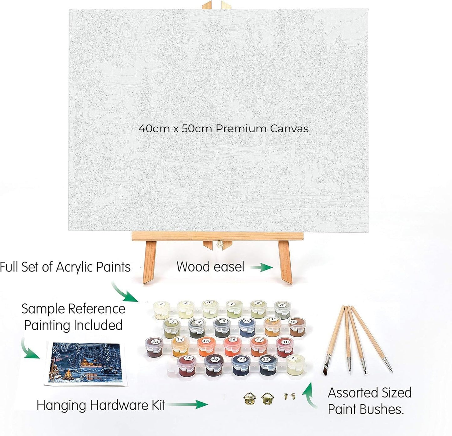 Ledgebay DIY Paint by Numbers Kit for Adults Framed Canvas Beginner to Advanced Paint by Numbers Kit Kits Include Acrylic Paint