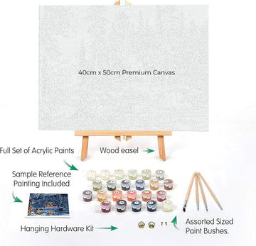 Ledgebay DIY Paint by Numbers Kit for Adults Framed Canvas Beginner to Advanced Paint by Numbers Kit Kits Include Acrylic Paint