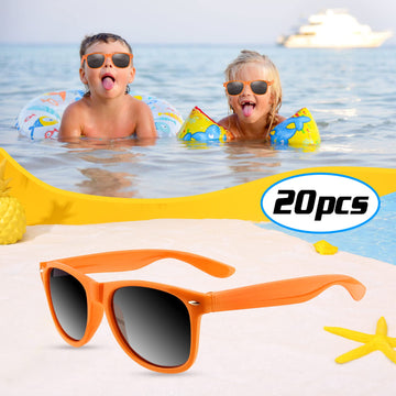 Tuparka 20 Pack Kids Sunglasses Bulk For Summer Pool Party Favors Birthday Parties Goody Bag Fillers, Orange