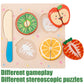 Cucos Wooden Cutting Puzzles For Kids Ages 1-5 Years Old, Wooden Peg Fruit Toddler Puzzles, Learning Toys Educational Gift For G
