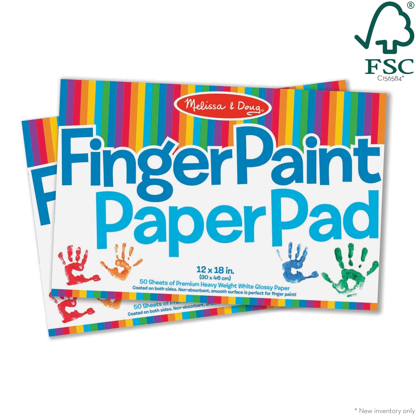 Melissa & Doug Finger Paint Paper Pad - 50 Sheets, 12x18 inches, Multi-color, FSC Certified, Model 93345