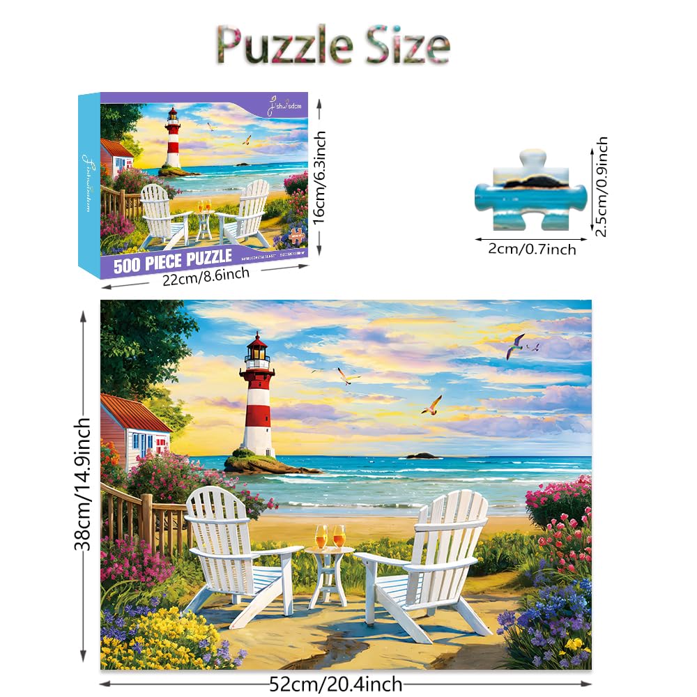 Fishwisdom 500 Piece Jigsaw Puzzle For Adults And Teens And Kids Summer Fun Best Gift Happy Games Coastal Sunset