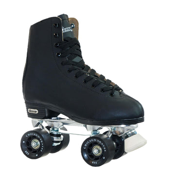 Chicago Skates Men'S Premium Leather Lined Rink Roller Skate - Classic Black Quad Skates - Size 5