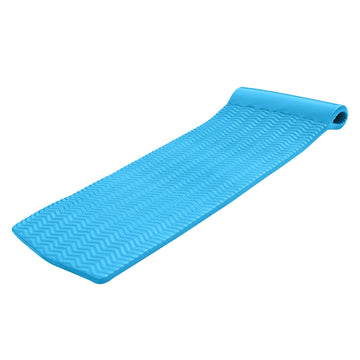 TRC Recreation Serenity 1.5  Thick Vinyl Coated Foam Swimming Pool Float Mat mature-themed Lounger with Built-in Roll Pillow  Marina Blue