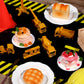 Remagr Racetrack Floor Running Black Racer Party Decoration Mat Road Table Runner Long Racetrack Tablecloth Drag for Party(Class