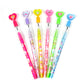 TINYMILLS 24 Pcs Cupcakes Happy Birthday Pencils Multi Point Stackable Pencil with Eraser for Party Favors Goodie Bag Stuffers