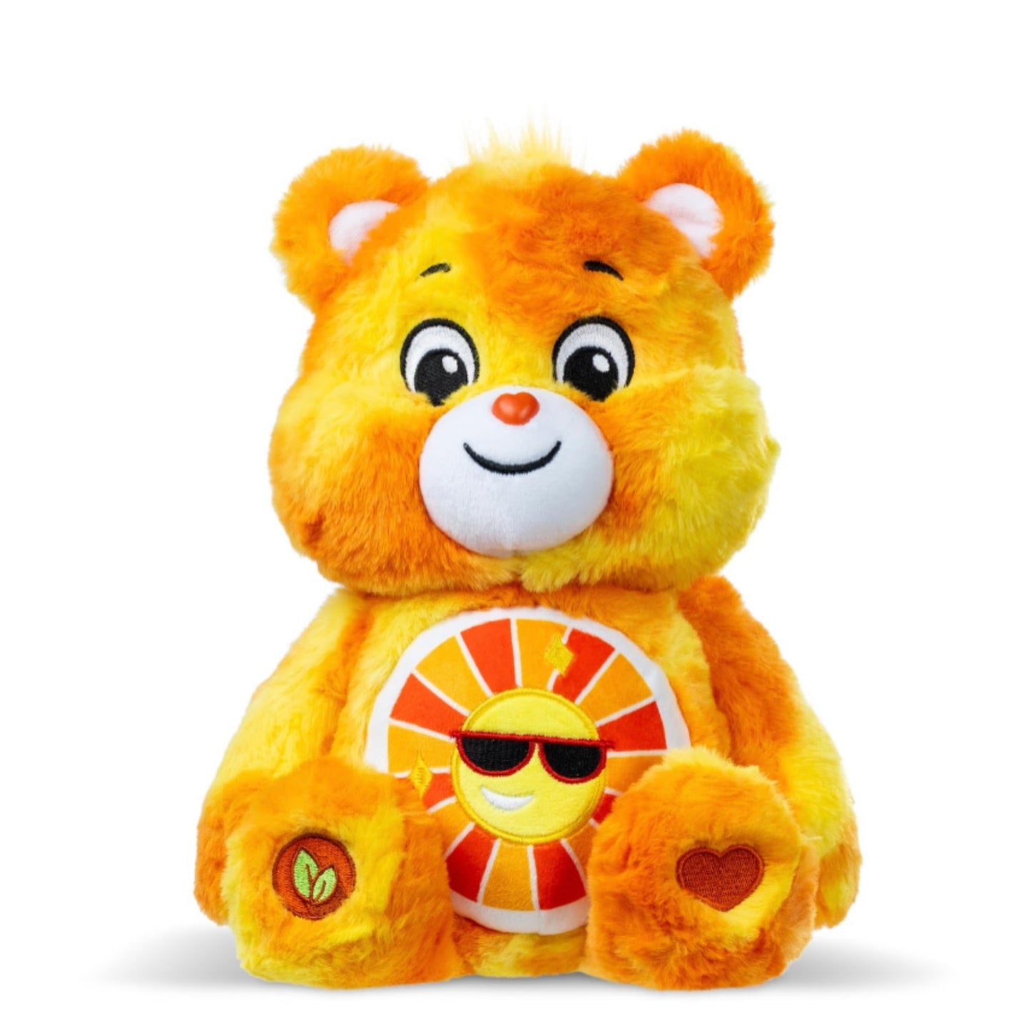 Basic Fun Care Bears Remake 2025 |14'' Medium Plush| Color Splash Limited Edition, Includes Slap Bracelet (Funshine Bear)