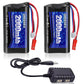 URGENEX 2000mAh 7.4 V Li-ion Battery with JST Plug 2S Rechargeable RC Battery with 1 to 2 USB Charger Fit for RC Helicopter Car 