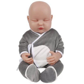 Vollence 18 Inch Sleeping Silicone Full Body Reborn Baby Doll Realistic Newborn Doll Lifelike Eyes Closed Baby Looks Like Real B