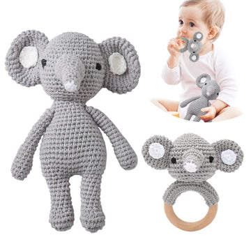 Samonyed Crochet Baby Toys Stuffed Animals For Babies Elephant Crochet Baby Toy Infant Soothe Toys For Sensory And Early Grips D