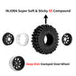 INJORA 1.0 Beadlock Wheel Tires Set -3.78mm Offset Wheel Rims for 1/18 1/24 RC Crawler Car Axial AX24 SCX24 FMS FCX24 TRX4M,Blac
