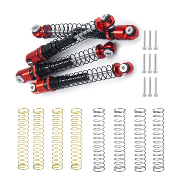 Morlordy Aluminum Alloy 4Pcs Rc Shock 48Mm Ajustable Shocks Absorber Dampers For Scx24 Shocks 48Mm Upgrades 1/24 Rc Crawler Car