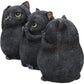 Nemesis Now Three Wise Fat Cats 8.5Cm Figurine, Resin, Black