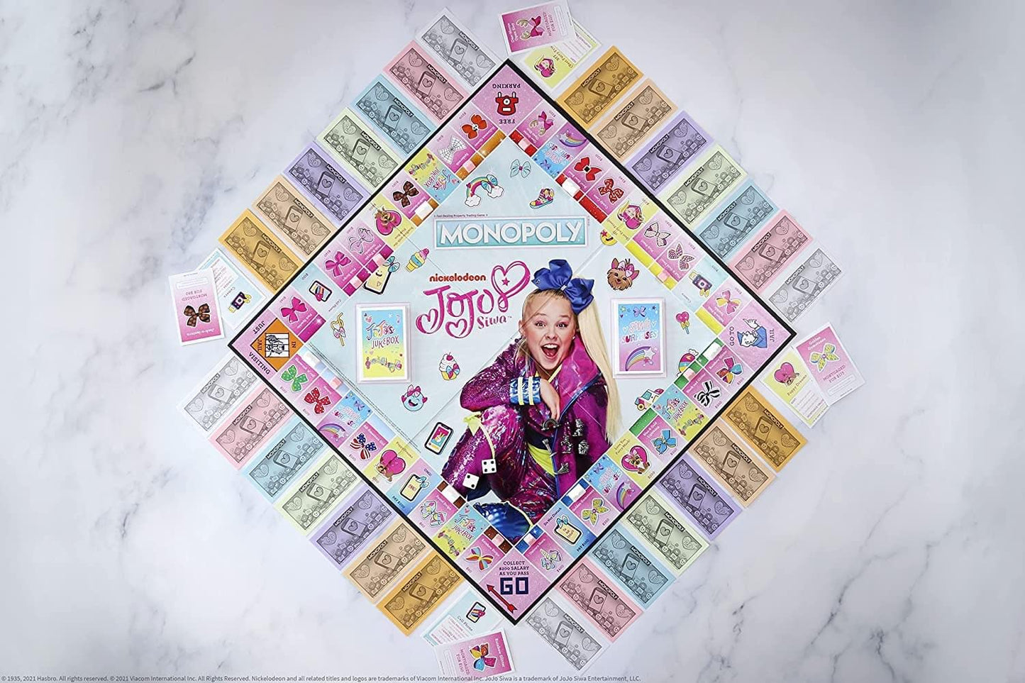 USAOPOLY Monopoly JoJo Siwa Edition Game - Officially Licensed, Pink, Plastic, One Size, Fun for All Ages