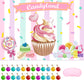 JOARHONAL Pin the Cherry on the Cupcake - Candyland Party Games for Kids Girls 20 x 28 Candy Land Game Poster with 24 Reusable S