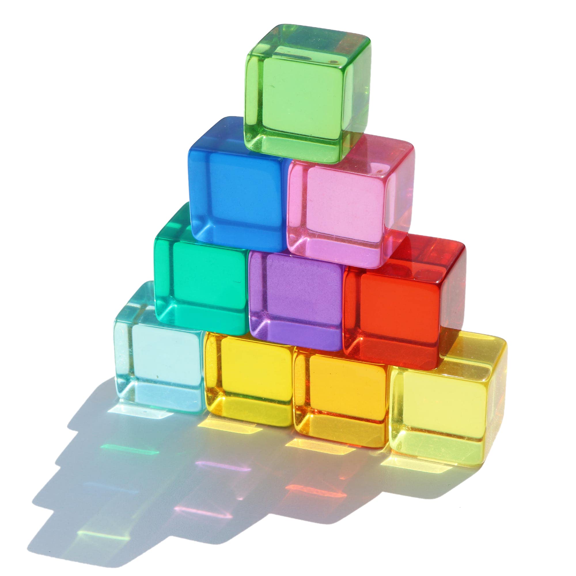 Candywood Rainbow Acrylic Gem Cubes Blocks Children Educational Sensor ...