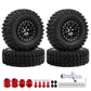 Hobbypark 1.0 Beadlock Wheels And Tires Metal Micro Crawler Tires W/Wheel Spacers Offset For 1/24 Rc Crawler Car Axial Scx24 Axi
