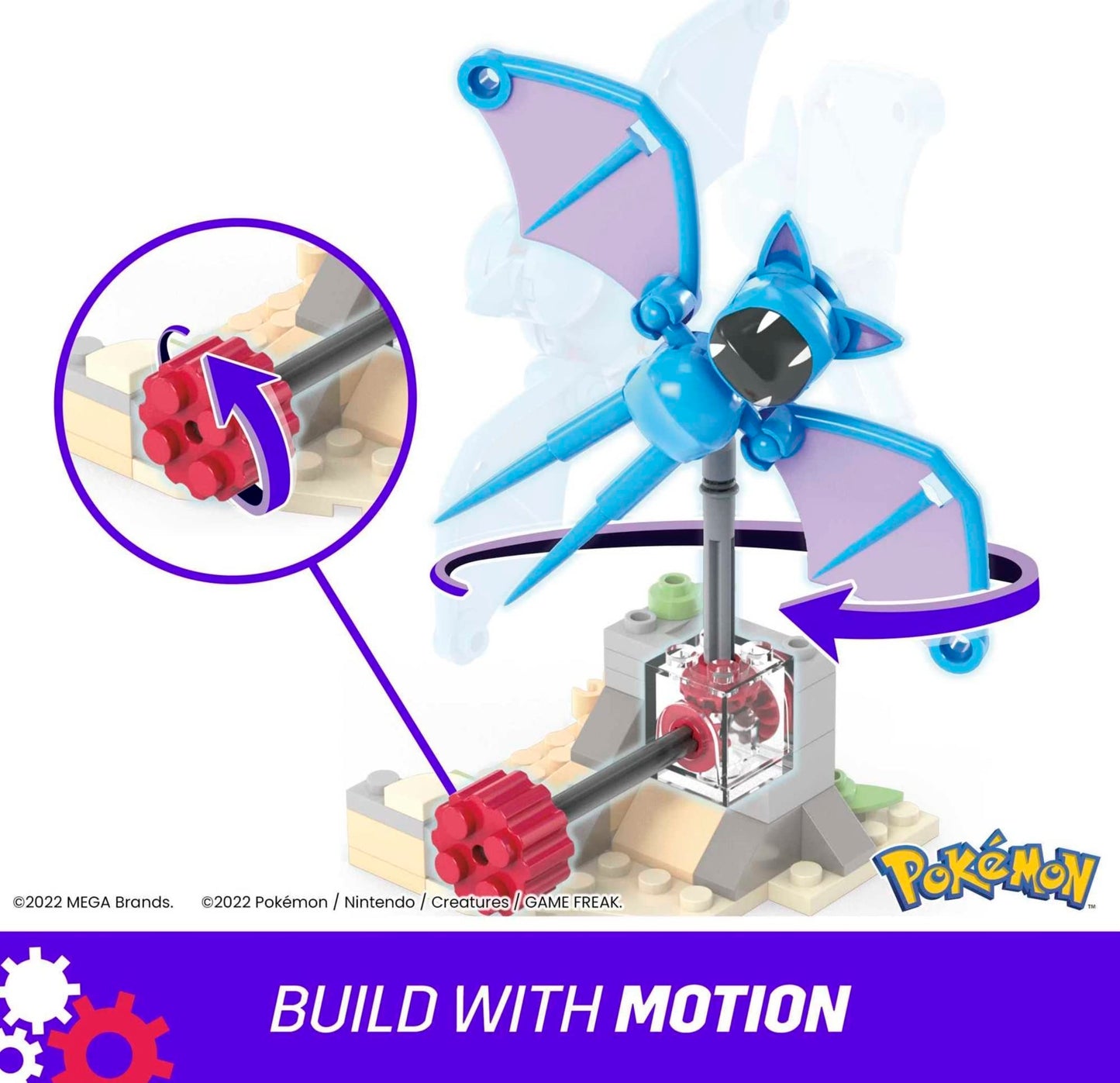 Mega Pokémon Building Toys Set, Zubat’S Midnight Flight With 61 Pieces, 1 Poseable Character, 5 Inches Tall, For Kids