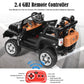 Costzon Ride On Car, 12V Battery Powered Car W/2 Motors, Parental Remote Control, Open Doors, Lights, Mp3, Music, Horn, Spring Suspension, High/Low Speed, Electric Ride On Truck For Kids (Black)
