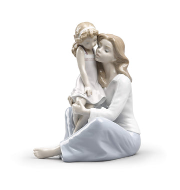 Lladró Figure Of Mother And Daughter Mommy'S Little Girl Mother Figurine In Gloss Porcelain And Pastel Colors. Decorative Figure Of Woman And Little Girl.