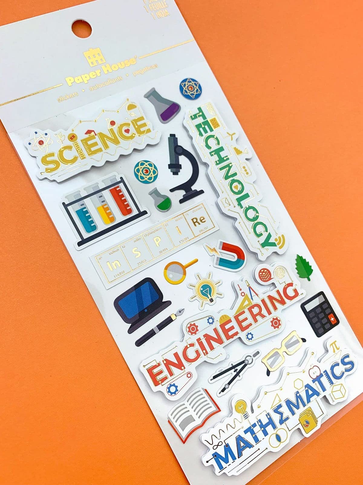 Paper House Productions Love S.T.E.M. Dimensional Accent Sticker Sheet