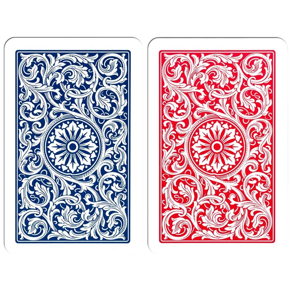 Copag 1546 Design 100% Plastic Playing Cards, Bridge Size (Narrow) Red/Blue (Standard Index, 1 Set)