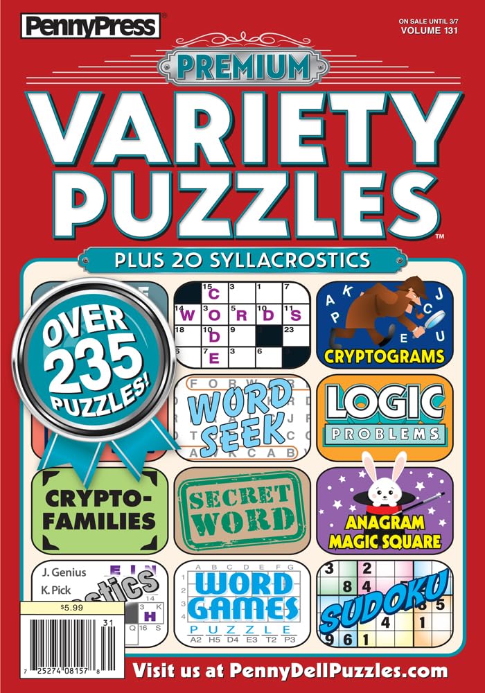 Favorite Variety Puzzles & Games 8 Pack For Adults