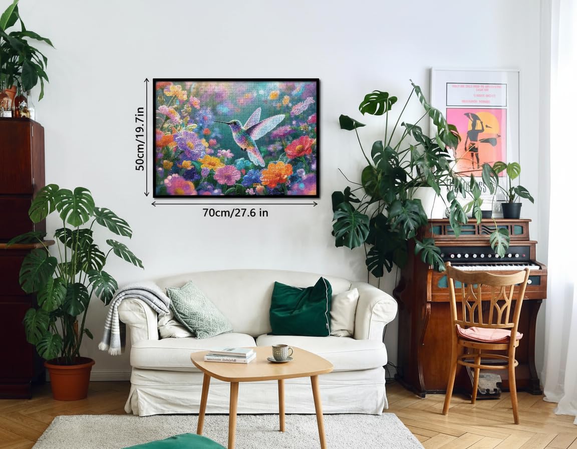 Tomzio 1000 Pieces Jigsaw Puzzles for mature-themeds  Floral & Bird Series - Exquisite Nature Art & Seamless Fit  Calming Brain Teaser  Large 28 x 20  Great Gift for Garden Lovers(Garden Spirits)