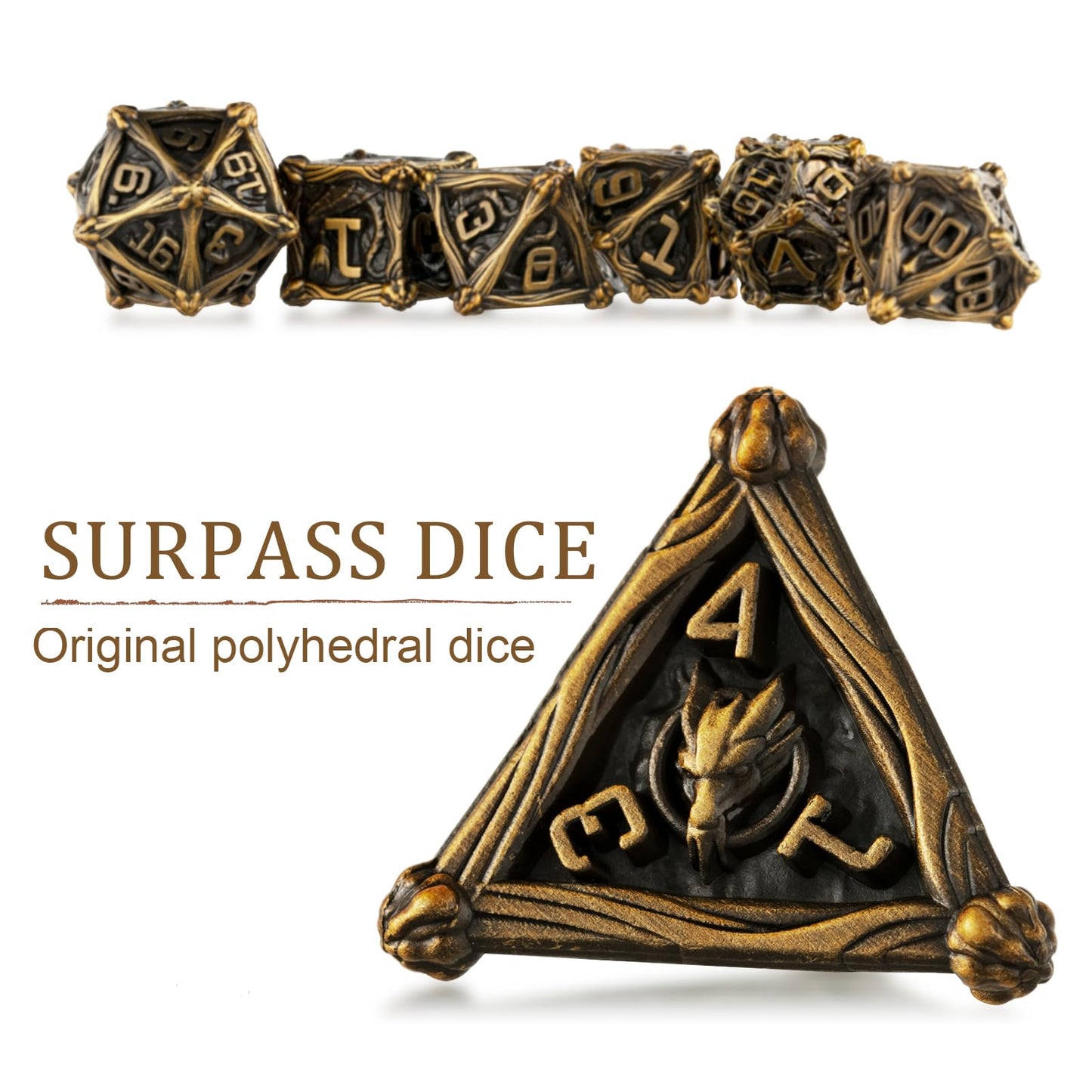 Surpass DND Dice Set Polyhedral dice Set Metal Dice Set d&d Dice Set 7 Pieces Role Playing Dice for Dungeons and Dragons dice Se