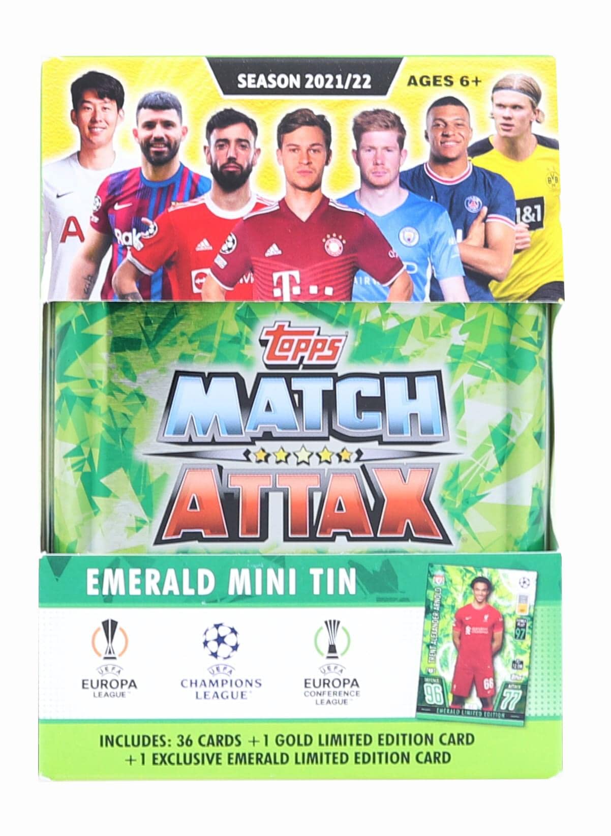 2021/22 Topps Uefa Champions League Attax Mini Tin | 36 Cards + Emerald