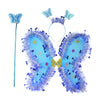 SECRET DESIRE Butterfly Costume for Girl Butterfly Wing Headband with Rod Role Play Blue