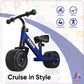 Kriddo Baby Balance Bike Mini Cruiser Design With Wide Pu Wheels For 1-3 Year Olds Ideal First Birthday Gift And Baby Toy, Blue